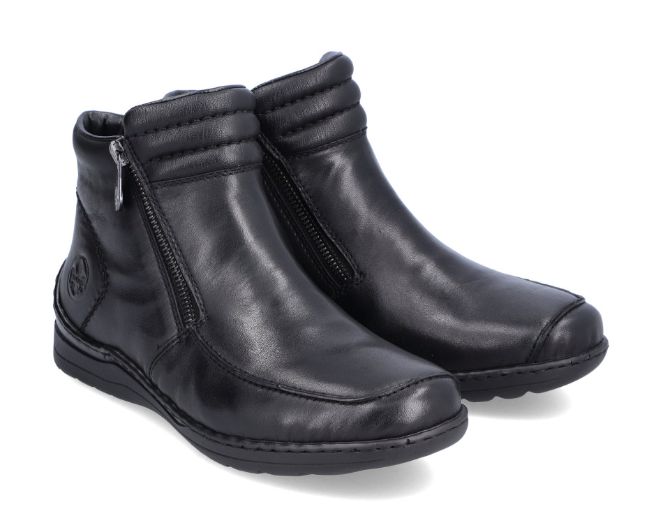 detail elegantní kotníková obuv RIEKER 48999-00 Černá