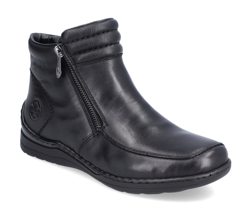 detail elegantní kotníková obuv RIEKER 48999-00 Černá