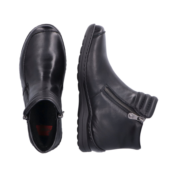detail elegantní kotníková obuv RIEKER 48999-00 Černá