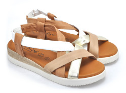 detail dámské páskové sandály SHOESY EI0254194 Béžová