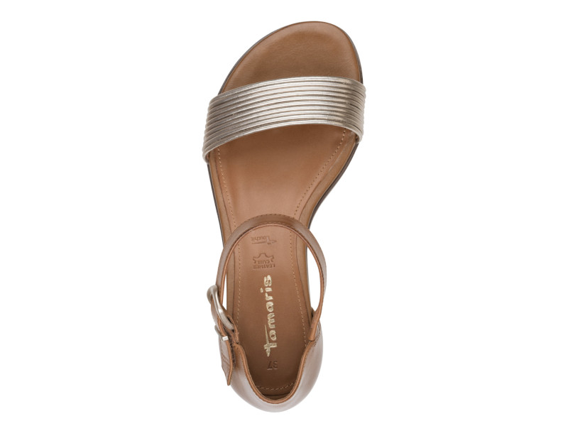 detail dámské sandály Tamaris 1-28110-42 392 Cognac comb Hnědá