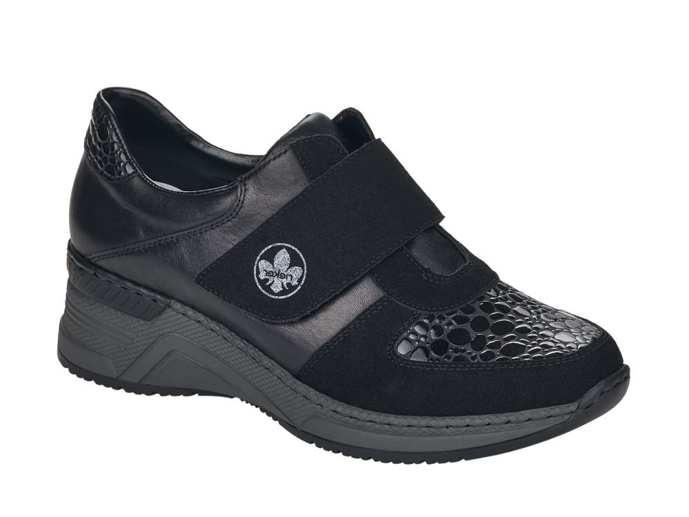 detail dámské vycházkové polobotky RIEKER N4352 Černá