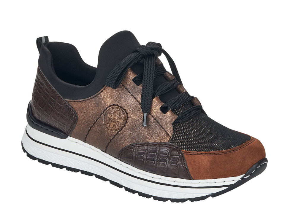 detail dámské sneakers RIEKER N6983 Hnědá