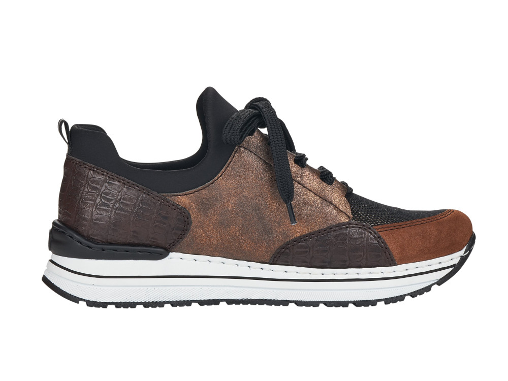 detail dámské sneakers RIEKER N6983 Hnědá