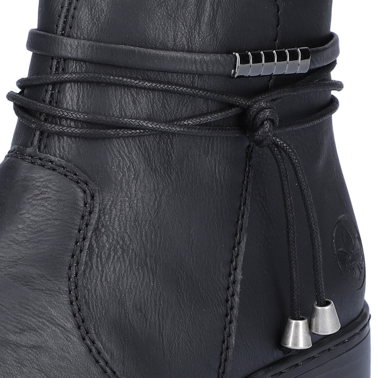 detail elegantní kotníková obuv RIEKER 73488-00 Černá