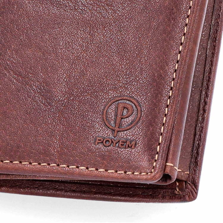 detail peněženky - pouzdra na doklady Famito 5229 Poyem H Hnědá