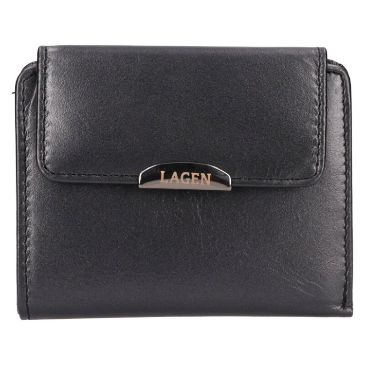 detail peněženky - střední formát LAGEN 50722 MET.BLACK